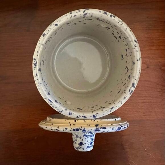 Unique Vintage Stoneware Croc Canister Jar Butter Dish Planter - Picture 3 of 9